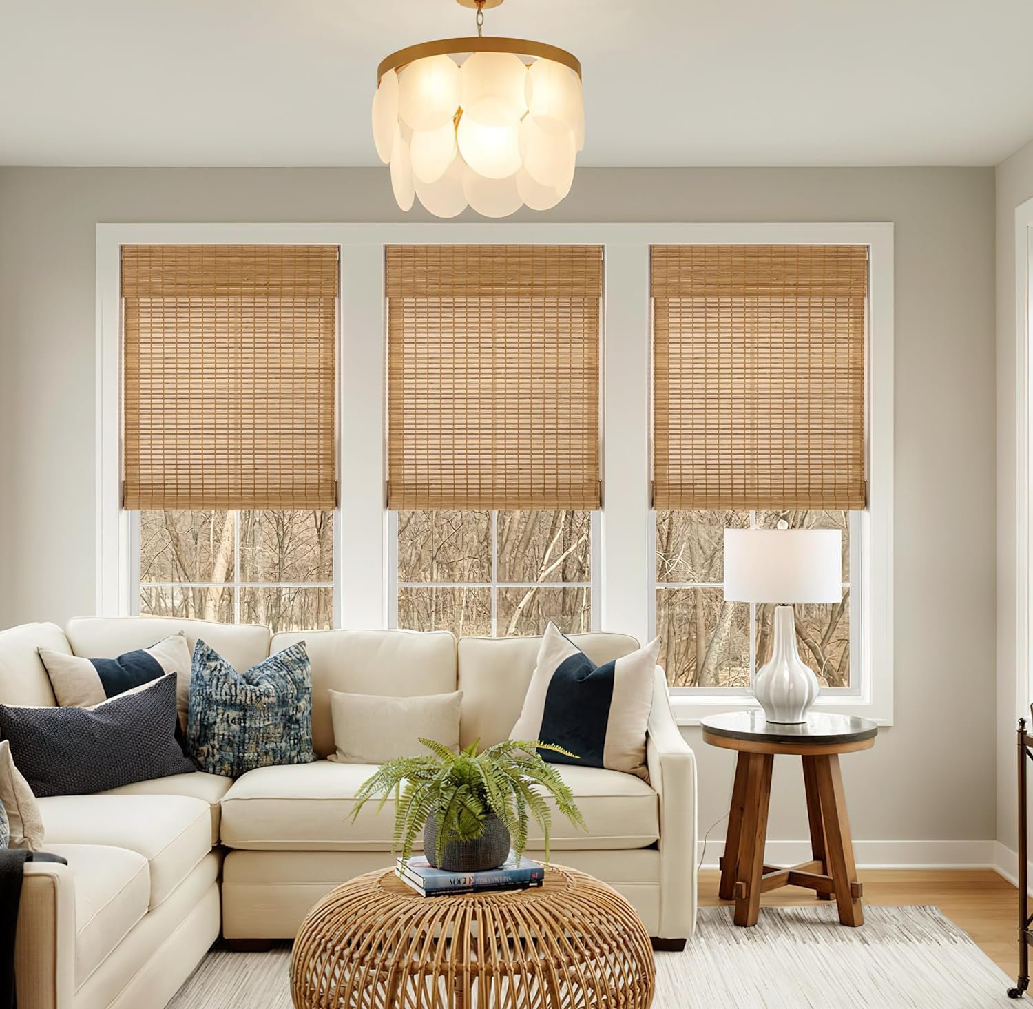 Premium bamboo chick blinds installed in a modern balcony with natural light
